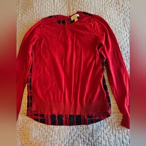 MICHAEL Michael Kors Red Plaid Women's Sweater